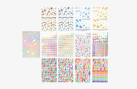 Diary Sticker Pack (Hologram+Removable+Transparent) | 12sheets