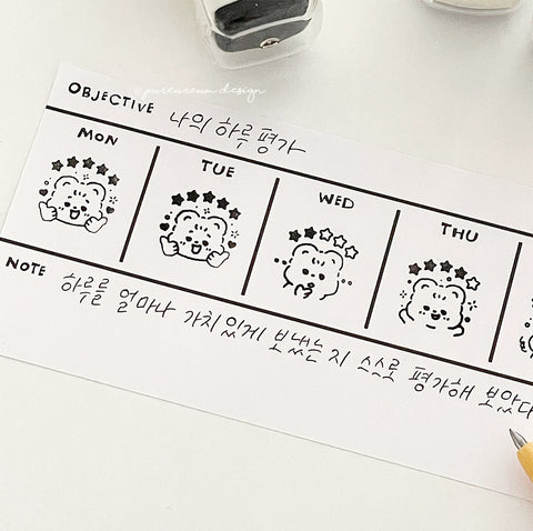 Cupid Bear Weekly Plan Memo Pad