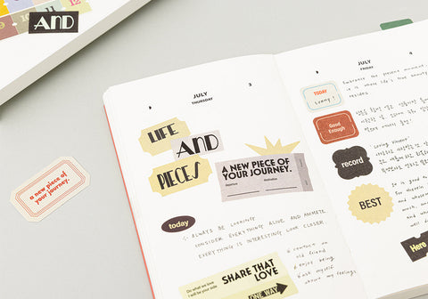 LIFE & PIECES Vintage Label Sticker Pack | 6sheets