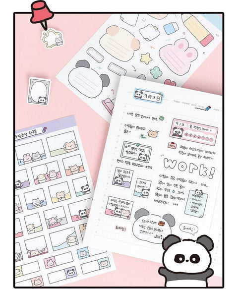 Cute Animal Friends Memo Sticker Pack | 8sheets