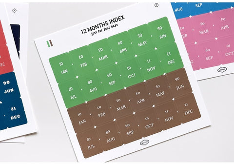 Monthly Index Stickers | Tab Sticker 12months