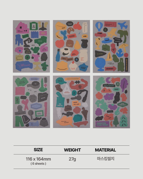 LIFE&PIECES Object Sticker Pack | 6sheets