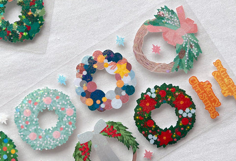 Christmas Wreath Seal Sticker | Deco Sticker