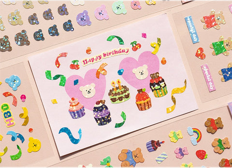 Luca Bear Seal Sticker Pack Set | 8sheets