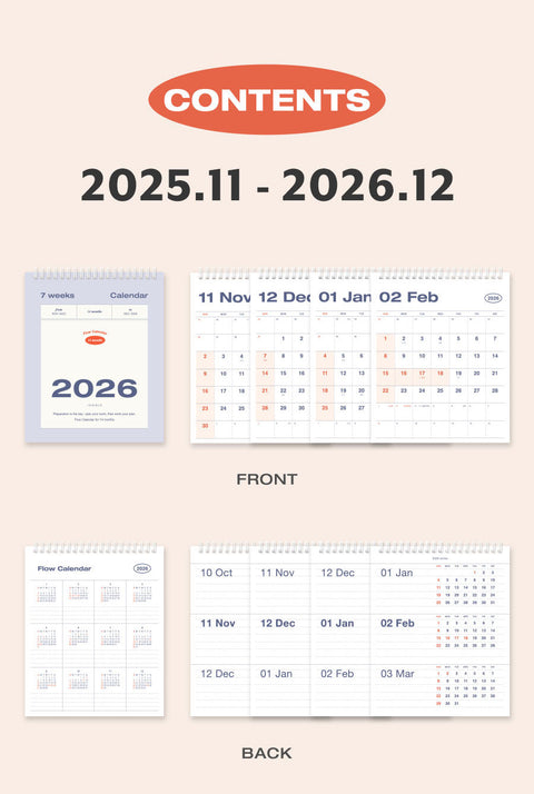 2026 Flow Desk Calendar | Desk Scheduler 2026