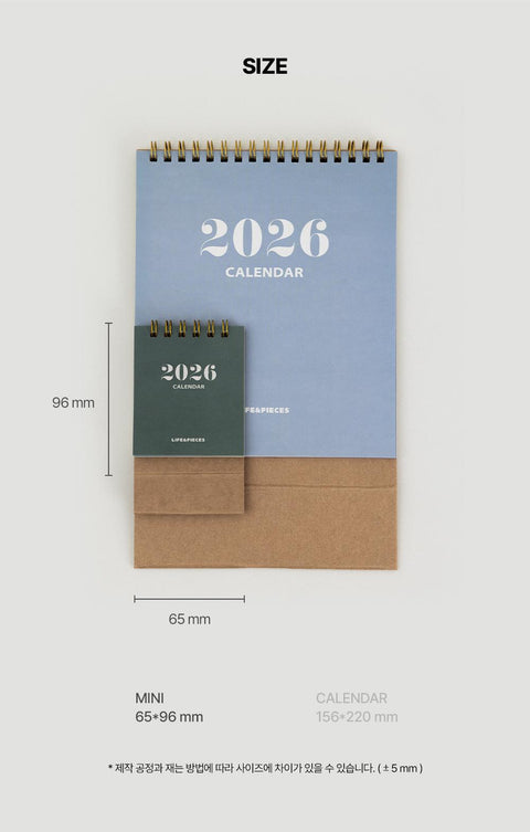 2026 Life&Pieces Mini Desk Calendar