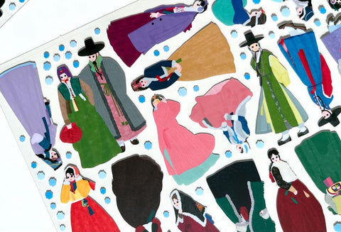Winter Hanbok Seal Sticker | Deco Sticker