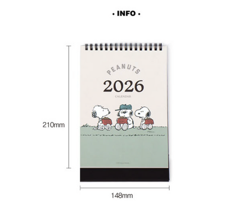 2026 Peanuts Snoopy Desk Calendar A5