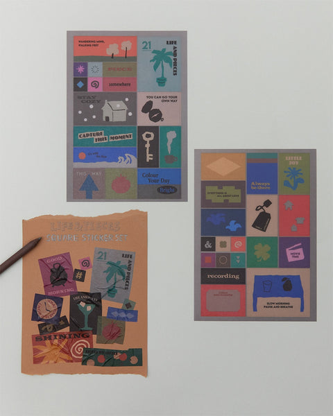 LIFE&PIECES Square Sticker Set | 6sheets