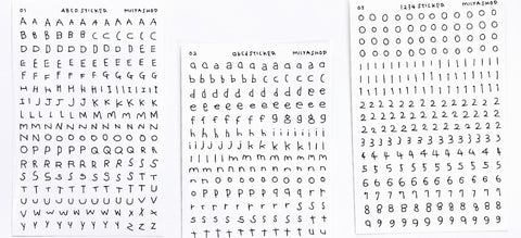 Uncut Thin Handwritten Alphabet Sticker | 9sheets