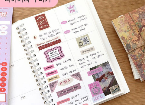 Month Week Day Antique Sticker Pack v.2 | 24sheets