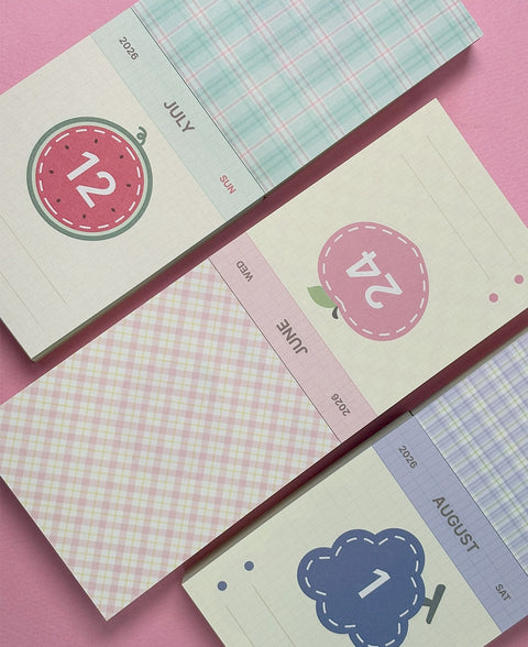 2026 Check&Fruits Daily Calendar | Day Calendar
