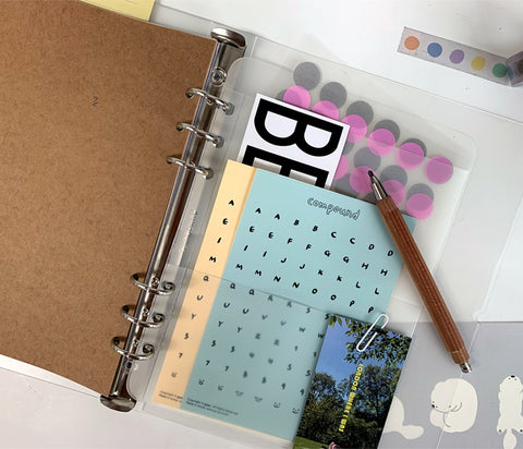 A5 Compound 6 Ring 2 Pocket PVC Inserts | A5 Refills Archive Storage