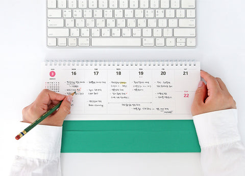 2026 PRISM Horizontal Weekly Desk Scheduler | Desk Calendar