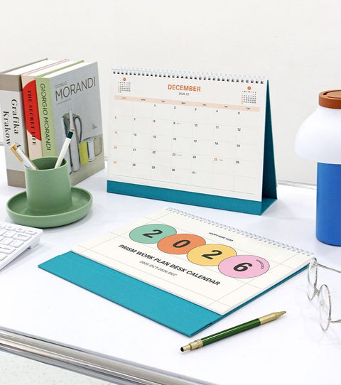 2026 PRISM Work Plan Desk Calendar (OCT.2025-DEC.2026) | Dated + Undated Planner