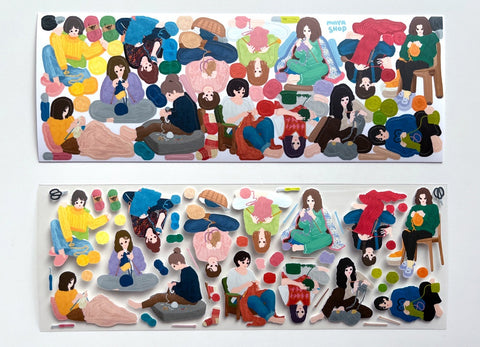 Knitting Seal Sticker