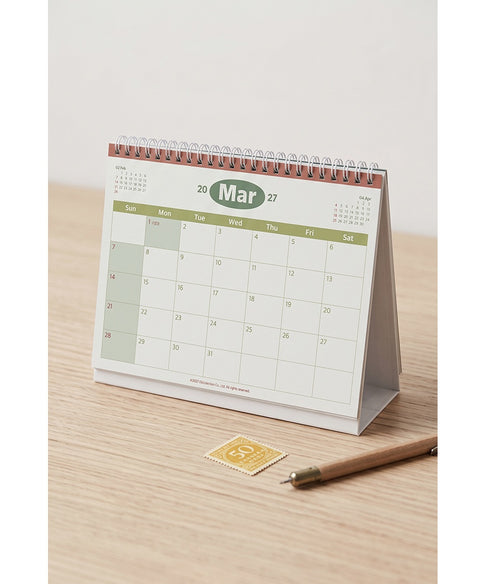 2027 Vintage A5 Desk Calendar