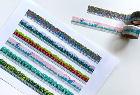 Korean Traditional House & Clothes Seal Sticker + Masking Tape SET