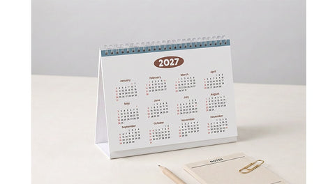 2027 Vintage A5 Desk Calendar