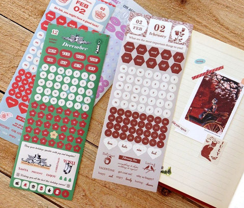 Month Week Day Antique Sticker Pack v.2 | 24sheets