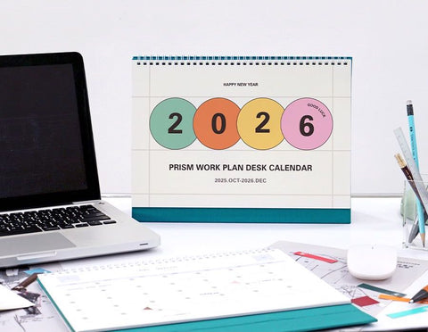 2026 PRISM Work Plan Desk Calendar (OCT.2025-DEC.2026) | Dated + Undated Planner