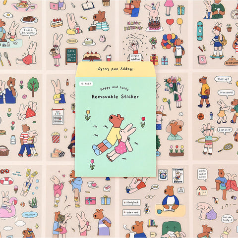Happy & Lucky Removable Sticker Pack | 12sheets