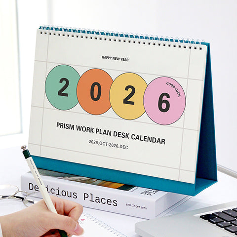 2026 PRISM Work Plan Desk Calendar (OCT.2025-DEC.2026) | Dated + Undated Planner