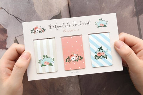Magnetic Bookmarks 3P _ Bouquet ver.2