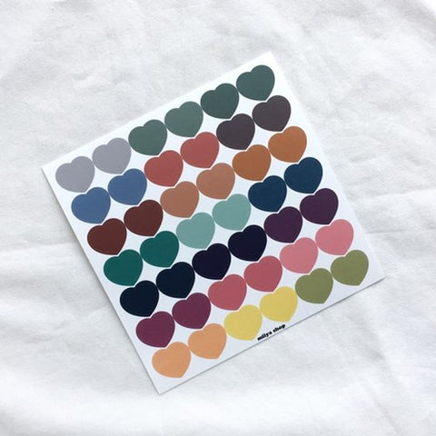 Color Mixed Heart Sticker | Planner Deco Sticker