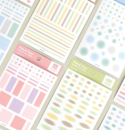 This & That Transparent Blur 4types All-in-One Sticker Pack | 12sheets