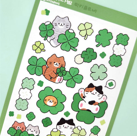 Lucky Clover Seal Sticker | Kitty