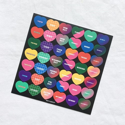 Kitch Day Heart Sticker | Planner Deco Sticker