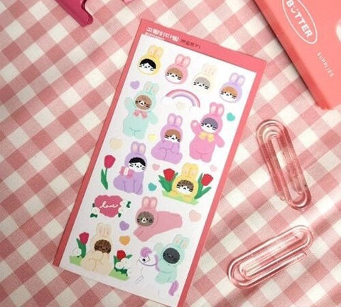 Rabbit Cat Seal Sticker v.1 | Kitty Deco Sticker