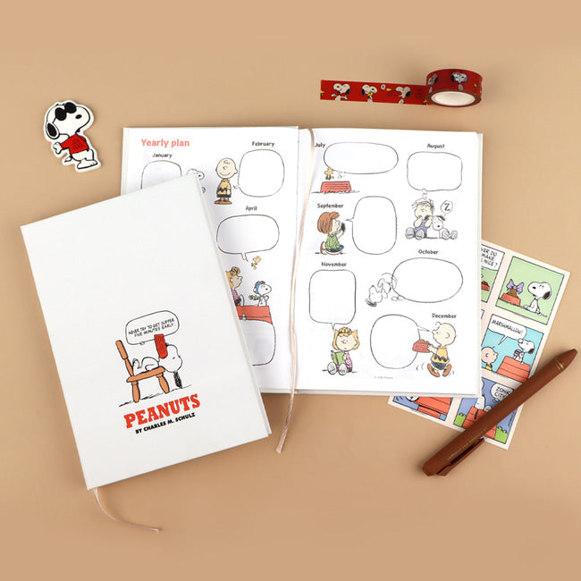 Peanuts Undated Monthly Diary | Snoopy Monthly Planner – dubudumo