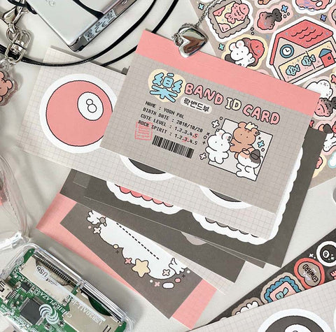 YOON GOO Retro Pink Sticker Pack | Planner Deco Sticker