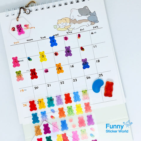 Jelly Bear Sticker | Gummy Bear C586P PVC