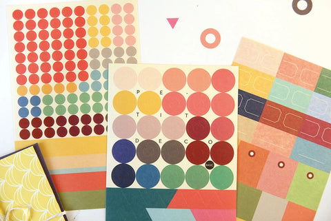Petit Deco Stickers Pack VER.1 | 8sheets | Planner Diary Sticker