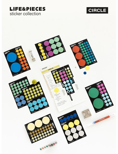 LIFE&PIECES Sticker Collection Pack _ Circle | 8sheets