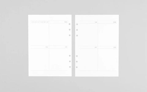 A5 Weekly Planner Inserts | A5 6 Rings Refills