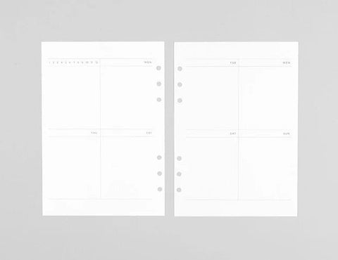 A5 Weekly Planner Inserts | A5 6 Rings Refills
