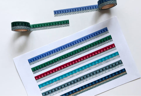 Korean Traditional House & Clothes Seal Sticker + Masking Tape SET