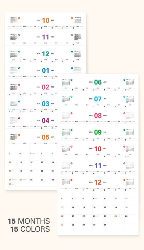 2026 PRISM Desk Calendar (OCT.2025-DEC.2026) | Dated + Undated Planner