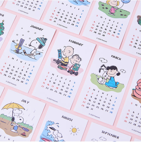 2026 Peanuts Snoopy Sticker Calendar