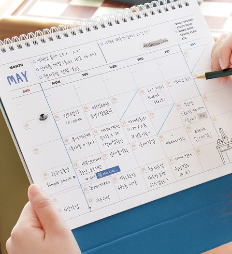 2026-2027 Desk Calendar + Undated Scheduler (2026.7 - 2027.12)
