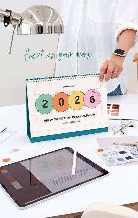 2026 PRISM Work Plan Desk Calendar (OCT.2025-DEC.2026) | Dated + Undated Planner