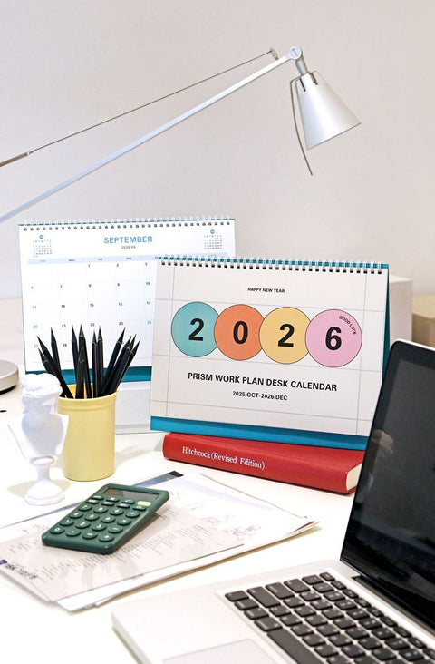 2026 PRISM Work Plan Desk Calendar (OCT.2025-DEC.2026) | Dated + Undated Planner