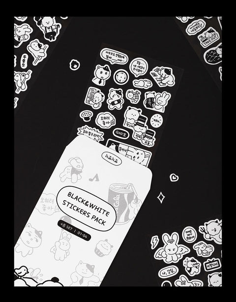 Black & White Sticker Pack | 4sheets