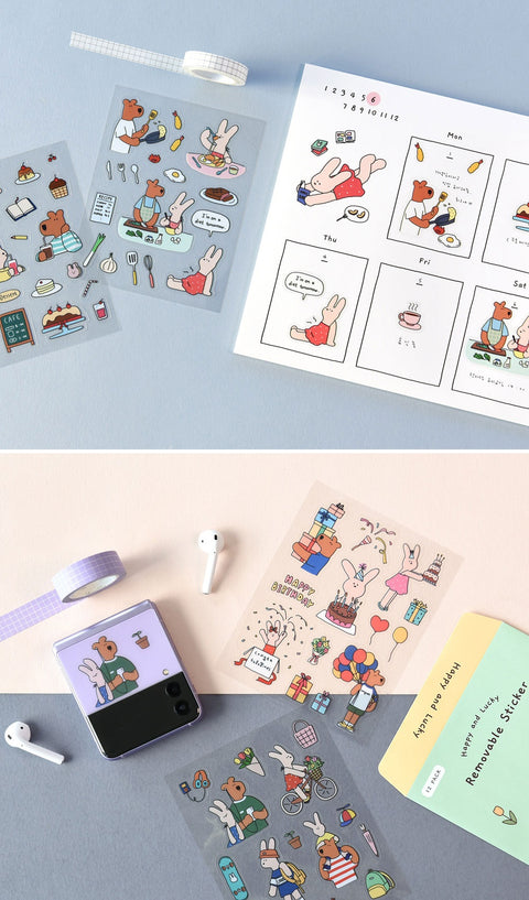 Happy & Lucky Removable Sticker Pack | 12sheets