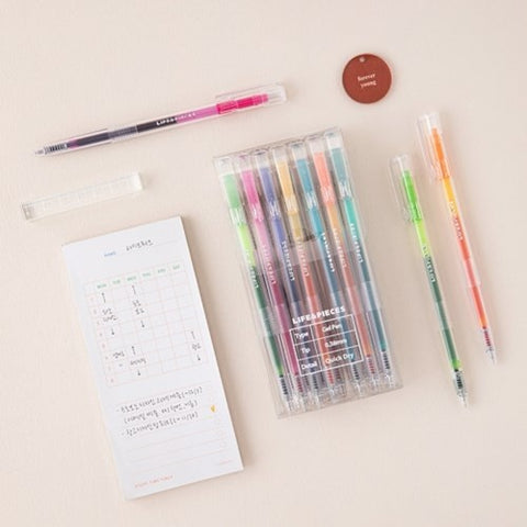 LIFE&PIECES Clear Gel Pen Set 0.38mm _ 14colors Set