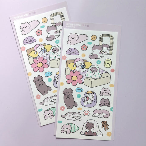 Cozy Room Cat Seal Sticker | Kitty